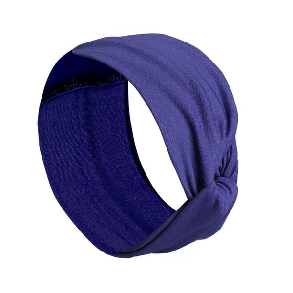 Blød og elegant: Ensfarvet krydshovedbånd NavyBlue