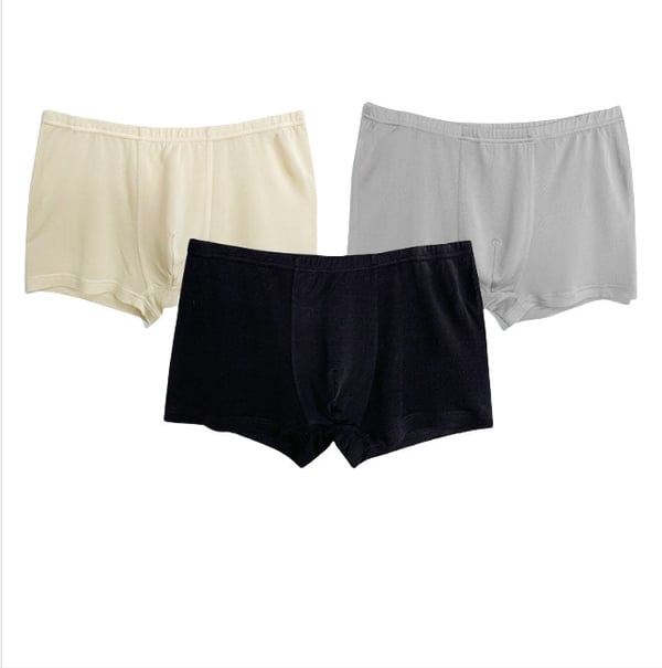 Miesten silkkibokserit, 3 pakkaus 100% Mulberry Silkki Neulealusvaatteet L