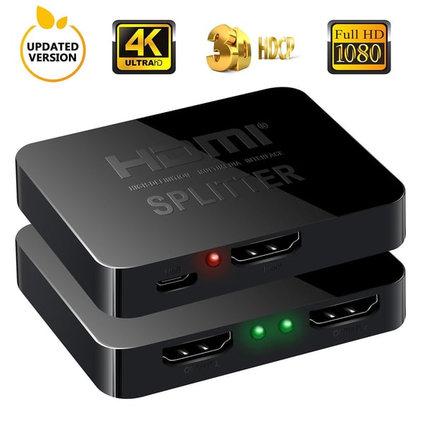 60Hz HDMI Splitter med 2 porte. 3D og 4K