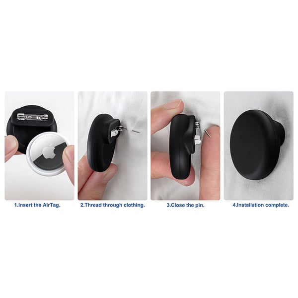 Silikon-Airtag-etui med nøkkelring Black