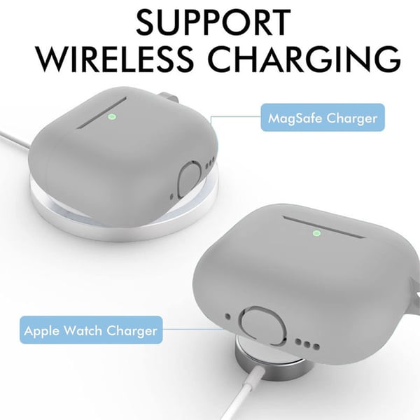 AirPods-etui med nøkkelring og tilbehør Grey AirPods 4 Flat