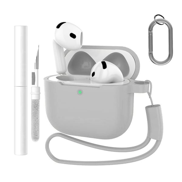AirPods-etui med nøkkelring og tilbehør Grey AirPods 4 Flat