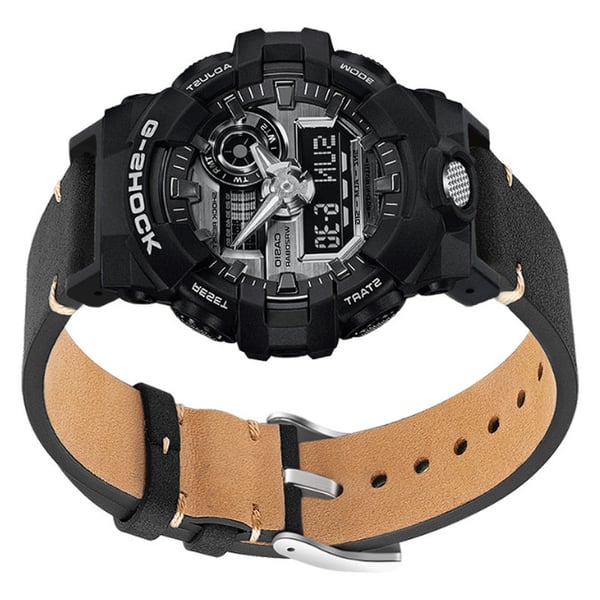 Rem i ekte lær til Casio G-SHOCK DW-5600/GWB5600/GA-2100 Black Model 1