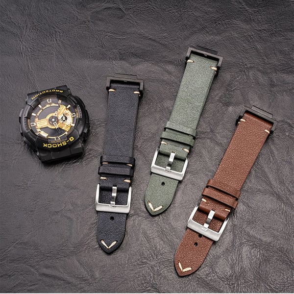 Aito nahkaranneke Casio G-SHOCK DW-5600/GWB5600/GA-2100 -kelloille Black Model 3