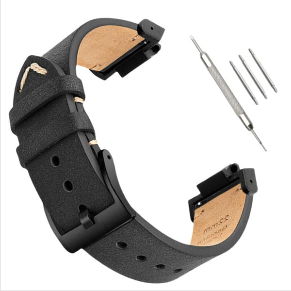 Klokkebånd i ekte skinn for Casio G-SHOCK DW-5600/GWB5600/GA-2100 Black + Black