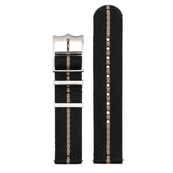 NATO Nylon Jacquard Klockarmband Black 22 mm