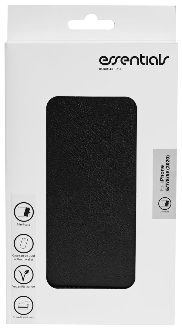 iPhone 6/7/8/SE (2020/2022) PU wall,det,3 card,Blk