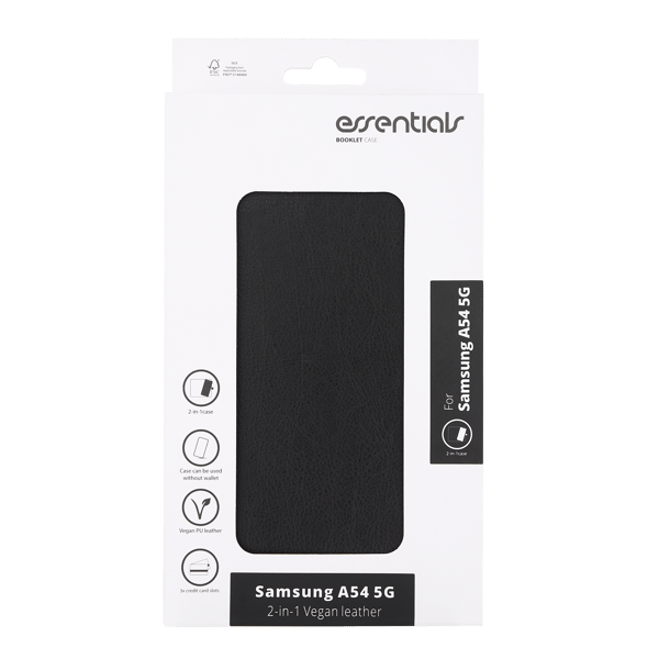 Samsung Galaxy A54 5G PU wallet, detachable, black