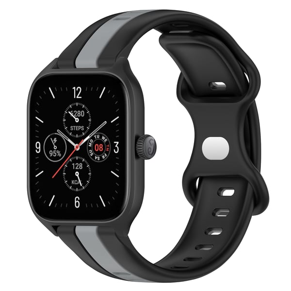 Klokkerem i tofarget design Black+Grey 20 mm