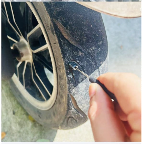 Dækreparationssæt med gummisøm til biler, motorcykler og elbiler