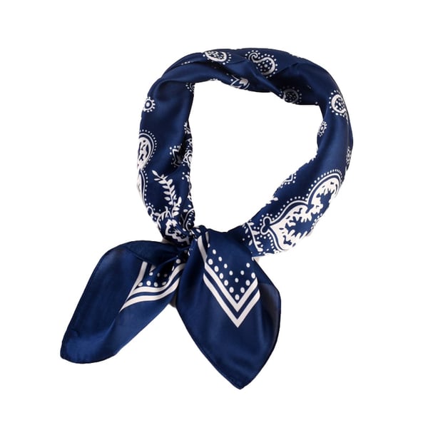 Elegantti Paisley-neliöhuivi - 70x70 cm NavyBlue
