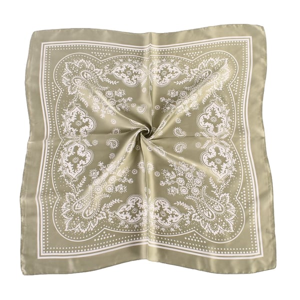 Elegant Paisley Square tørklæde - 70x70cm Green