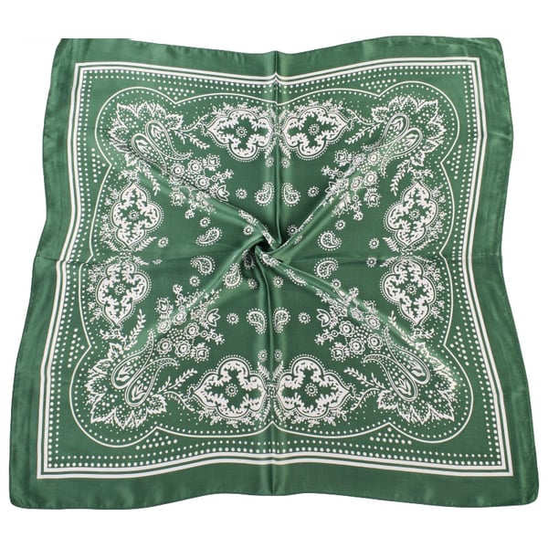 Elegant Paisley Square tørklæde - 70x70cm Marineblå Green