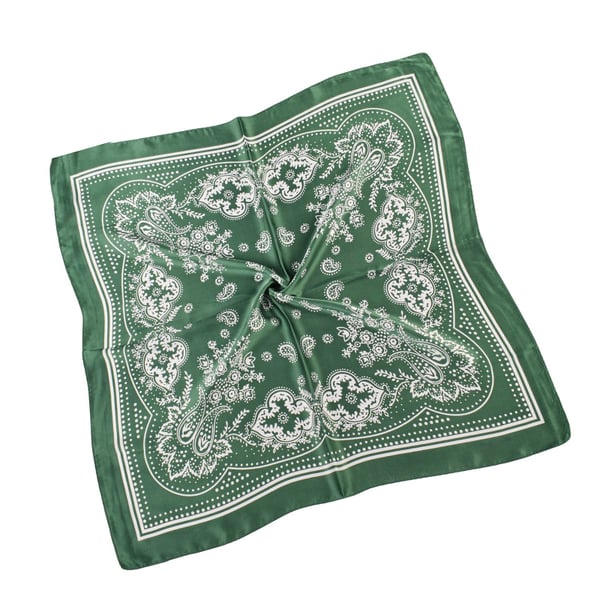 Elegant Paisley Square tørklæde - 70x70cm Marineblå Green