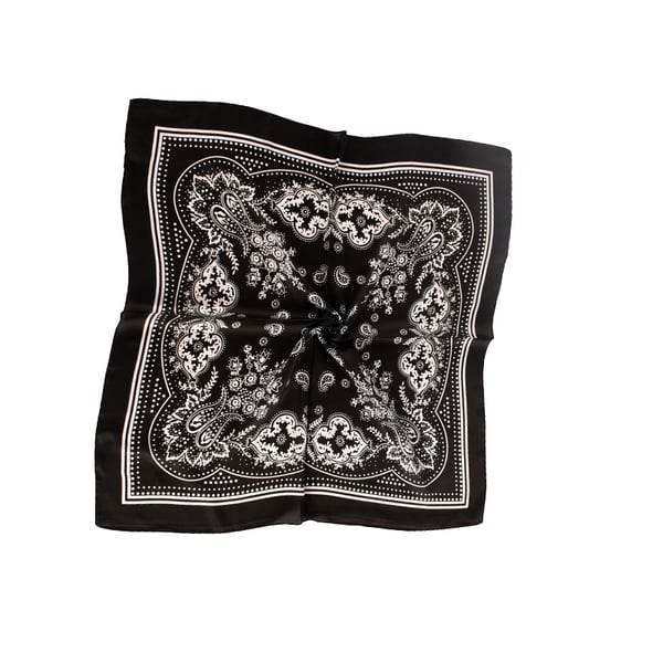 Elegant Paisley Square tørklæde - 70x70cm Marineblå   Black