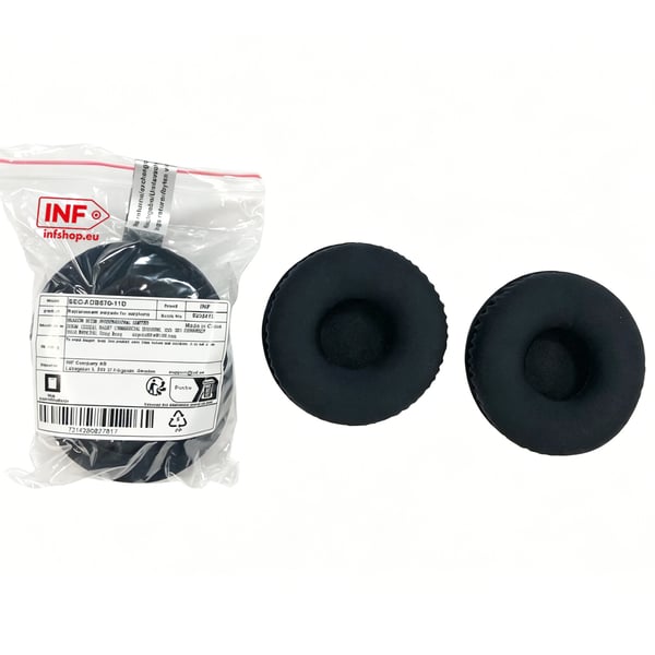 Utskiftbare øreputer for Sony WH-CH520 hodetelefoner - Isilkestoff (7CM) Black