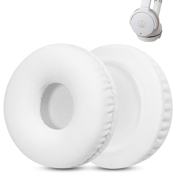 Utskiftbare øreputer for Sony WH-CH520 hodetelefoner - Isilkestoff (7CM) White