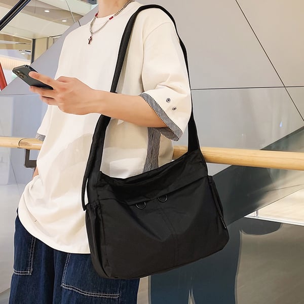 Grå Skulderveske - Romslig og Stilig Canvas Tote Black