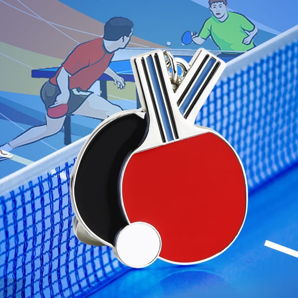 Bordtennisracket Nøkkelring Unik Sølvlegering Gave S