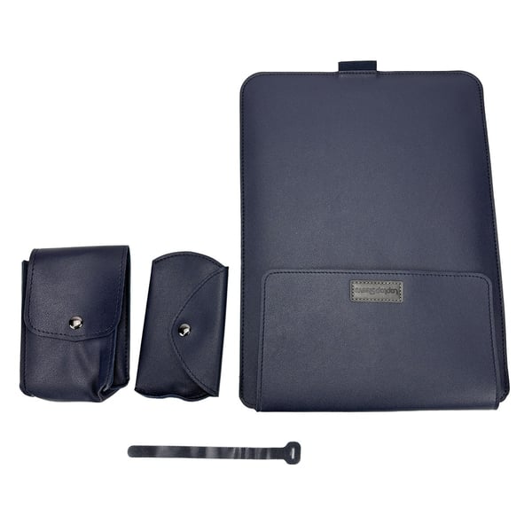 Laptop-futteral, beskyttende etui i PU-lær NavyBlue 13-14 inch