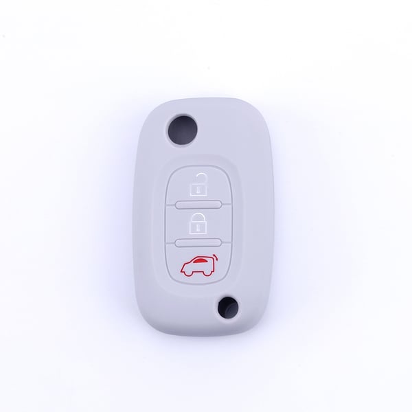 Silikonnøkkeldeksel med 3 knapper til Mercedes Benz Smart White
