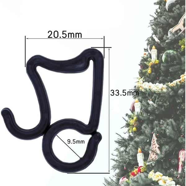 50 kpl ulkovalojen ripustuskoukkuja Black