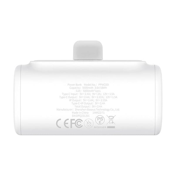 Powerbank OS-Baseus Compact IP 5000mAh 20W (hvit)