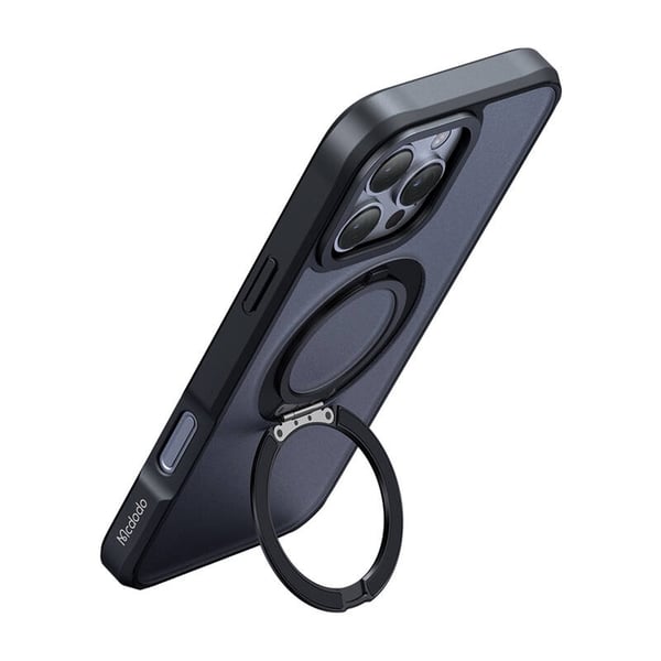 McDodo PC-4933 MagSafe-deksel til iPhone 16 Pro Max med stativ (svart)