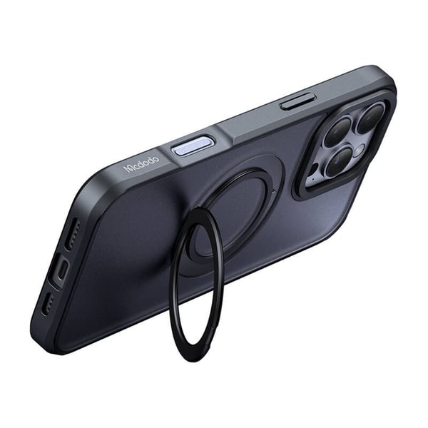 McDodo PC-4933 MagSafe-deksel til iPhone 16 Pro Max med stativ (svart)
