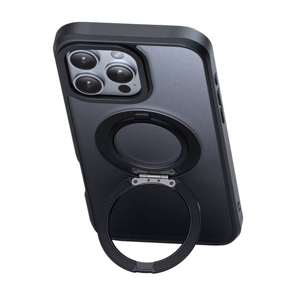 McDodo PC-4933 MagSafe-deksel til iPhone 16 Pro Max med stativ (svart)