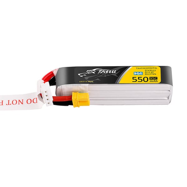 Tattu 3s 550mAh 95C 11,4V HV Lipo-batteri med XT30-plugg Long-Pack-kontakt