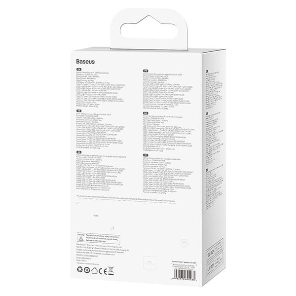 Baseus GaN3 Pro vegglader / powerstrip 2xUSB + 2xUSB-C + AC, 100W (svart)