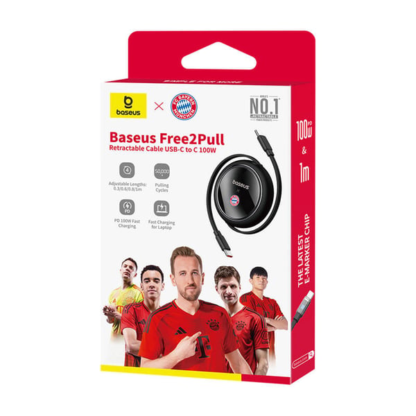 Baseus USB-C til USB-C 100W ladekabel (svart) Bayern Edition