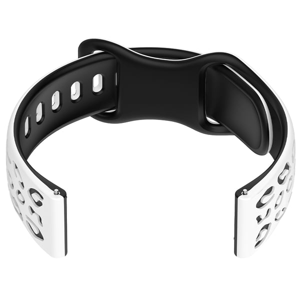To-tonet silikonreim for Huawei GT4/5, Samsung, Garmin White+Black 20 mm