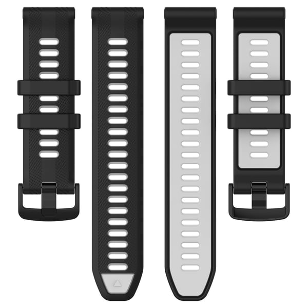 Musta ja harmaa silikoniranneke Garmin Forerunner 965:lle