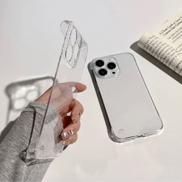 Ultratynt gjennomsiktig deksel til iPhone 16 Pro Max, tynt, støtdempende beskyttelsesdeksel