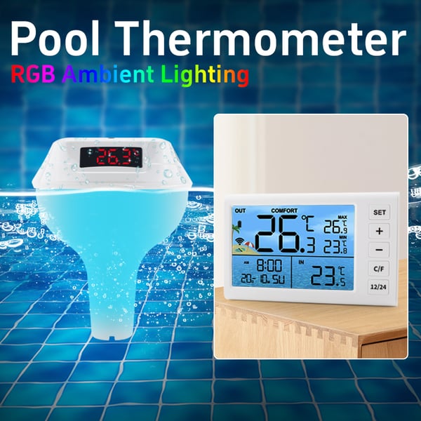 Flytende bassengtermometer med LED-skjerm, TS-PL01
