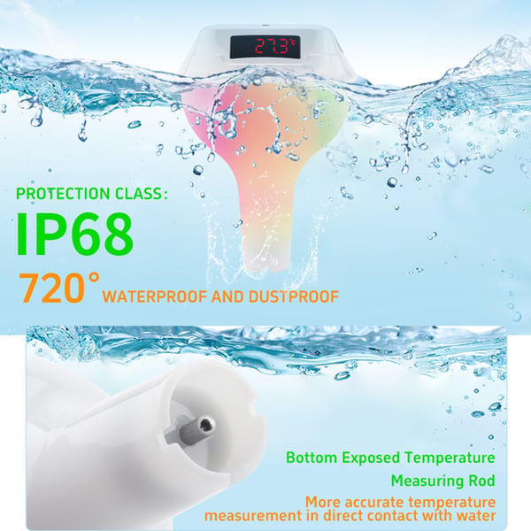 Flytende bassengtermometer med LED-skjerm, TS-PL01