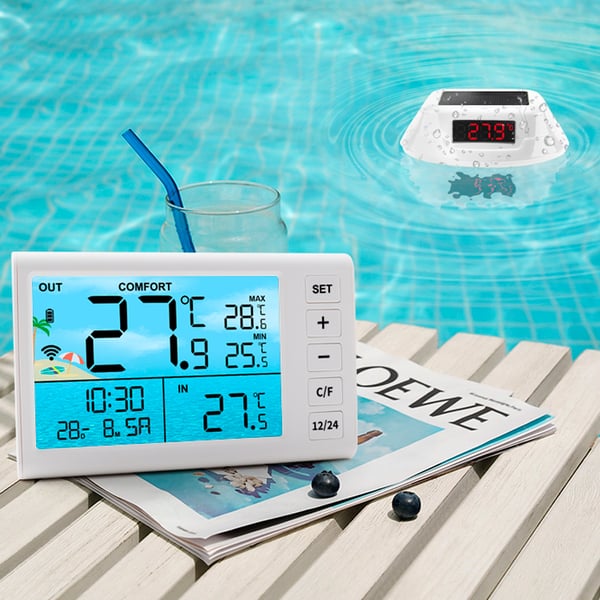 Flytende bassengtermometer med LED-skjerm, TS-PL01