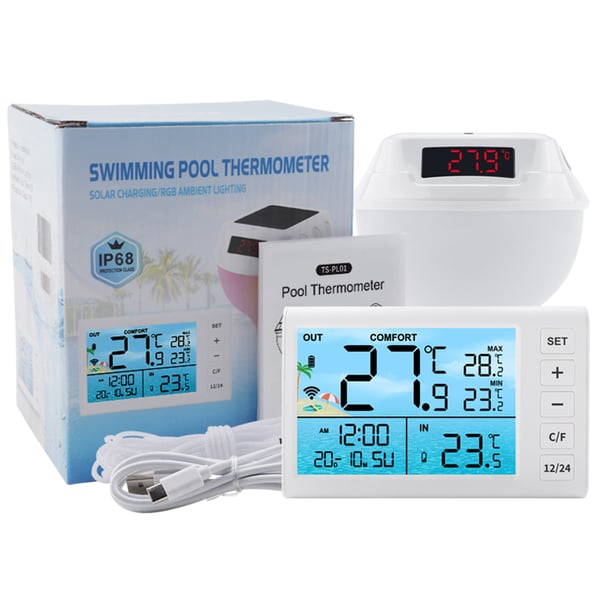 Flytende bassengtermometer med LED-skjerm, TS-PL01