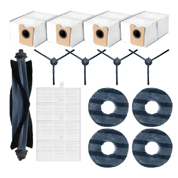 Tillbehörspaket för Eufy Omni C20 robotdammsugare - Huvudborste, Filter, Moppdukar, Sidoborstar, Dammpåsar – Komplett Set för Städning