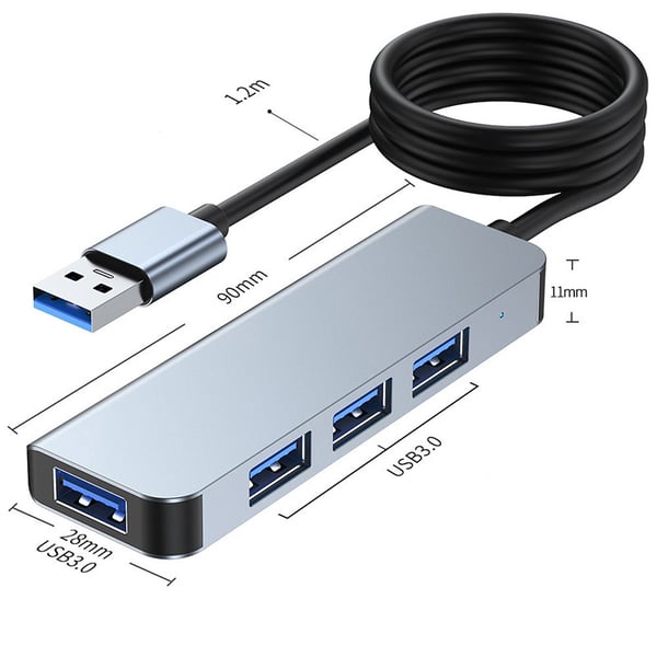 Høyhastighets USB 3.0-hub med 4 porter - elegant og effektiv