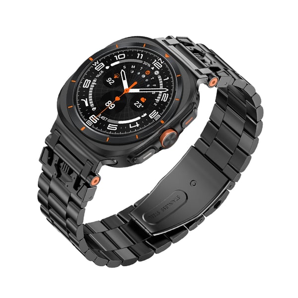 Sort urrem i rustfrit stål til Samsung Galaxy Watch 7 Ultra