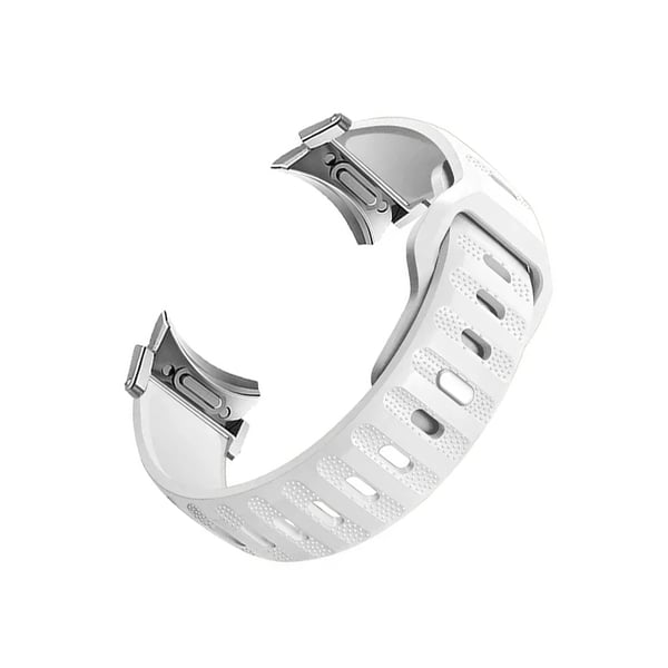 Galaxy Watch 6/5/4 Rem - Silikone urrem med hurtigudløser Silver+White
