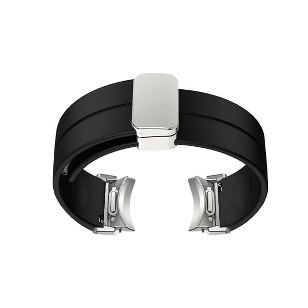 20 mm silikonreim til klokke med svart spenne Grå   Black