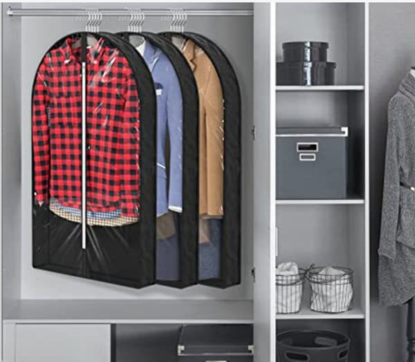 Pustende klespose, klesoppbevaringspose for skap Black S