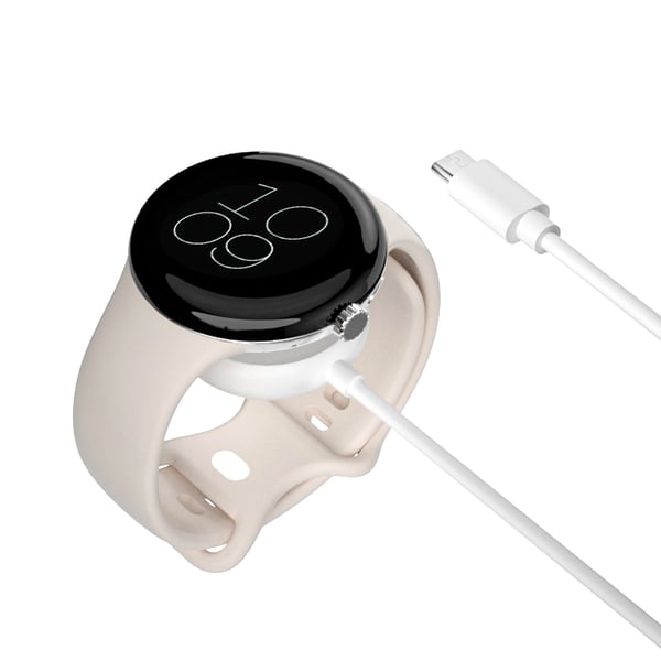 Google Pixel Watch-oplader, magnetisk opladningskabel til Pixel Watch 1. generation White