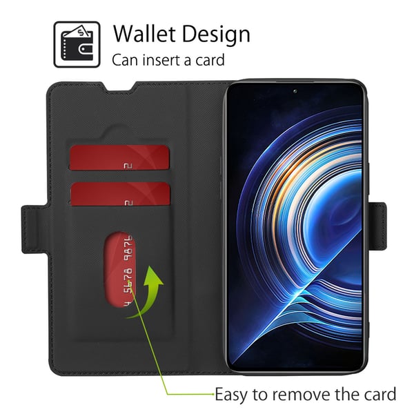 Skyddande PU-läderfodral för Redmi Note 14 Pro/Pro+ (Global) - Svart