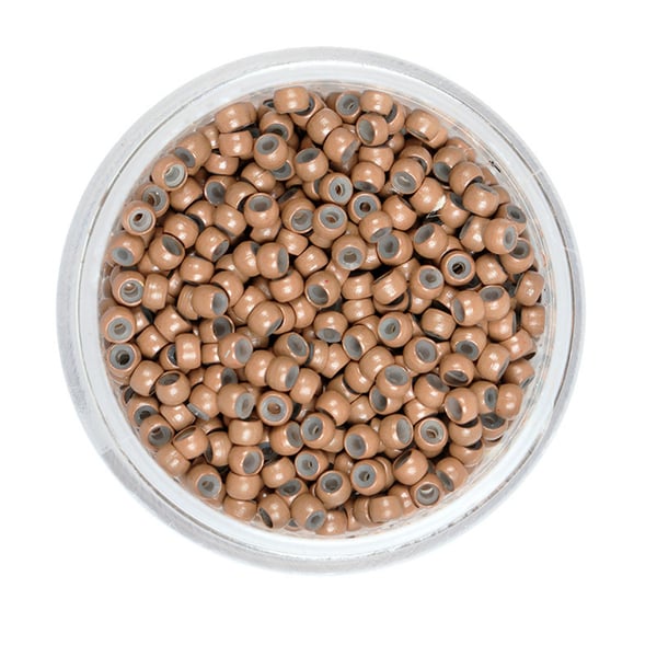 Nano silikonforede mikroringer for hårextensions LightBrown