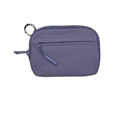 Nylon-møntpung til kvinder, lille pung med nøglering Purple